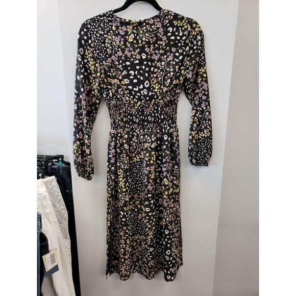 Rachel Roy $148 Mixed-Print Surplice Midi Dress 0 - Picture 3 of 6